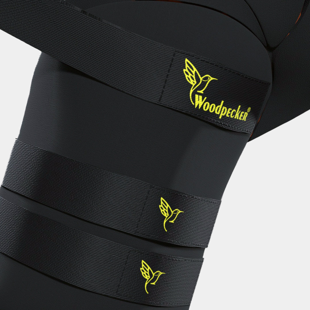 Armour X Thigh Guard 3 Strap (Black-Orange)