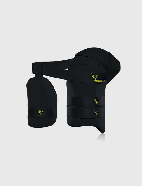 Armour X Thigh Guard 3 Strap (Black-Orange)